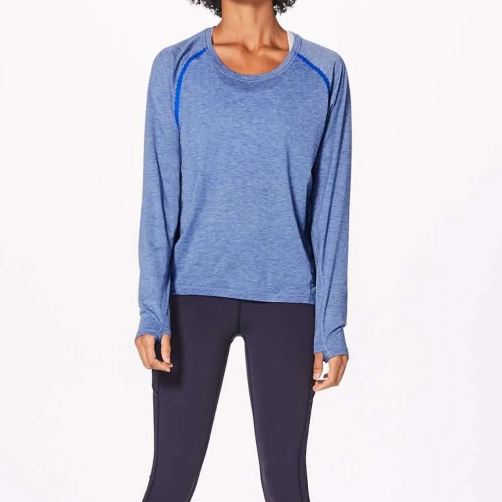 Lululemon Stop Drop & Squat Long Sleeve Heathered Blazer Blue sz 12